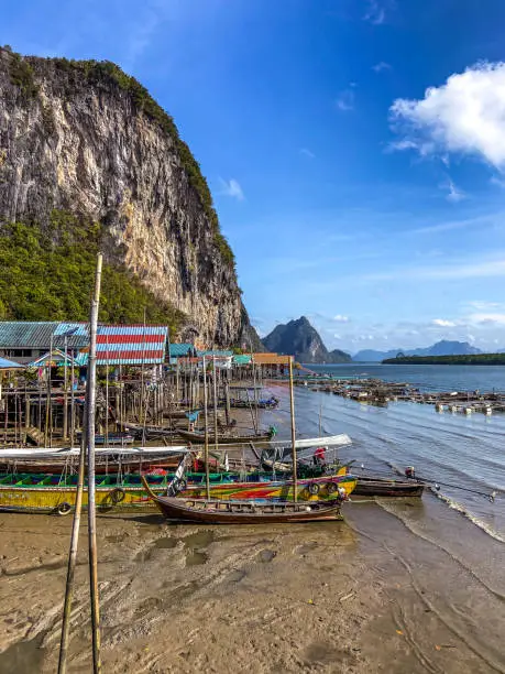 Photo of Aerial view of Ko Panyi or Koh Panyee muslim fishing village in Phang Nga Province, Thailand