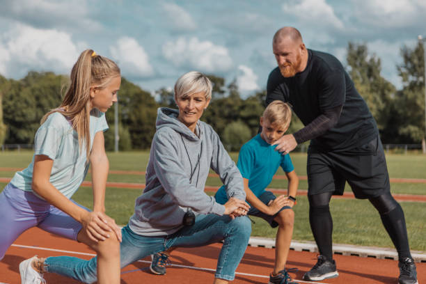 istock Athletics mother running coach during a training session 1434346379