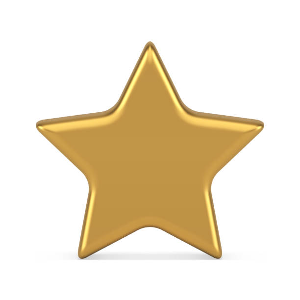 istock Premium metallic golden award star glossy best achievement element realistic 3d icon vector 1434348687