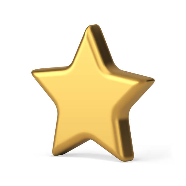 istock Golden classic star metallic achievement award leadership badge realistic 3d icon vector 1434348688