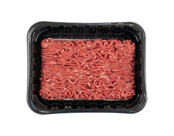 istock Mince Meat, Ground Beef, Uncooked Mincemeat in Plastic Container Isolated 1434350464