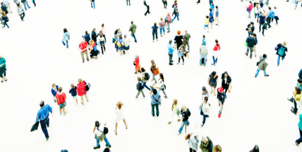 istock Urban Crowd, Aerial View. 1434350940