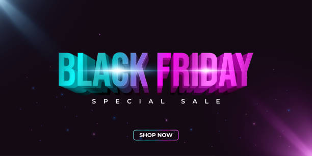Black Friday Sale Banner with Colorful Text. Online Shopping Banner Black Friday Sale Banner with Colorful Text. Online Shopping Banner black friday stock illustrations