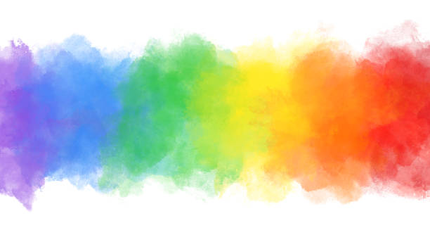 istock Colorful watercolor brushstrokes. Rough painted background. 1434354823