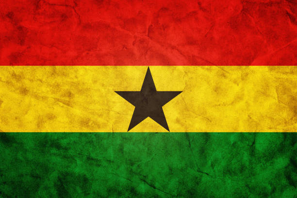 Ghana flag in grunge vintage style.