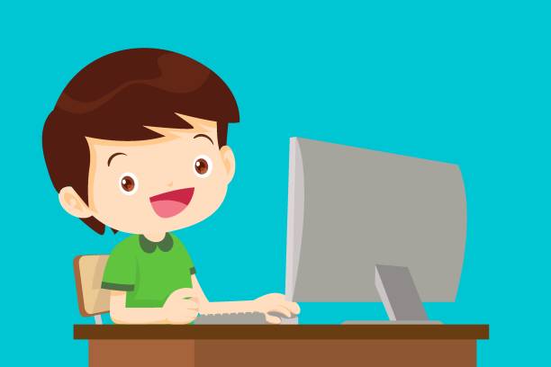 Computer Hand Boy 90+ Kid Raising Hand Computer Stock Illustrations, Royalty-Free Vector ...