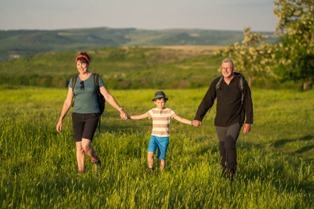 istock Active seniors walking with their grandson in the middle 1434361258