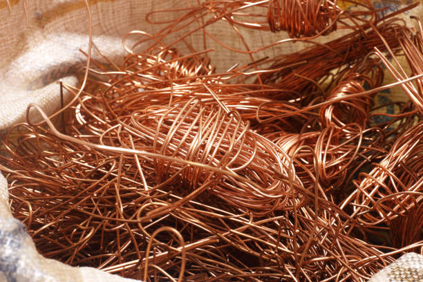 istock Save environment concept - Bag of electrical copper waste, scrap copper wire material for recycling business. 1434362543