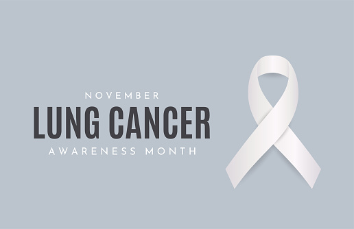 Lung Cancer Awareness Month card, November. Vector illustration. EPS10