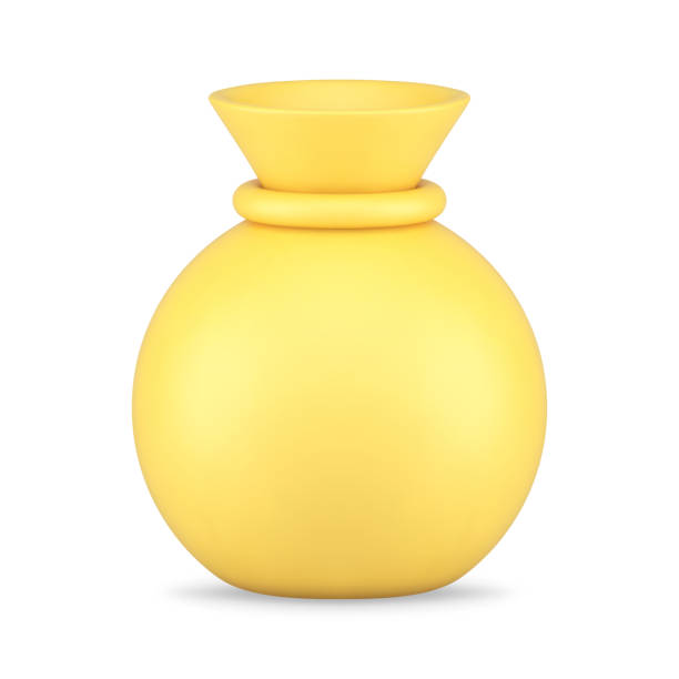 istock Yellow bag full of presents or money for carrying and storage realistic 3d icon vector illustration 1434367748