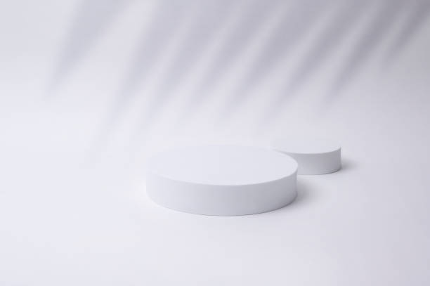 istock White circle mockup  with empty white background , Product show concept 1434372442
