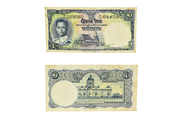 istock Vintage Thailand Banknote 1 Baht. Front-Backside 3 1434373256