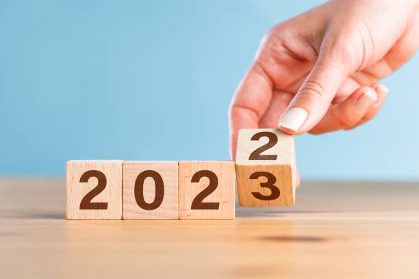 istock Wooden block cube flips between 2022 to 2023 for change and preparation new year 1434380486