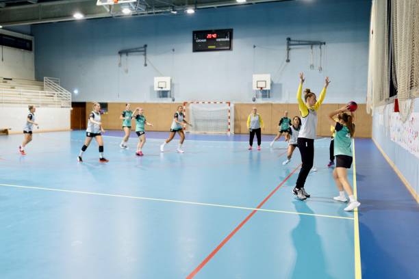 istock Women's handball team doing skill exercises in training 1434381051