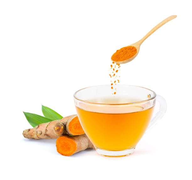 turmeric tea - ginger root ingredient nature imagens e fotografias de stock