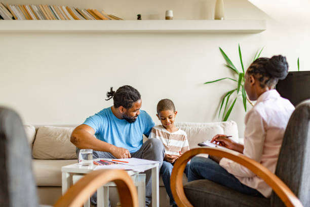 Counseling therapy at home stock photo