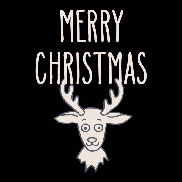 istock Merry Christmas greeting card on black and white 1434383581