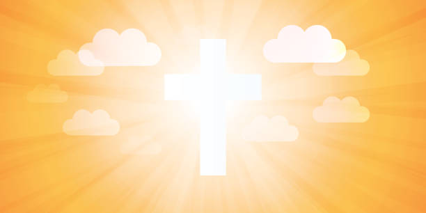 istock Christian Cross Symbol in the Sky with Sun Rays and Clouds 1434384516