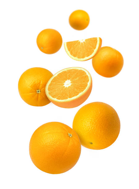 istock Orange fruit flying in the air 1434384552