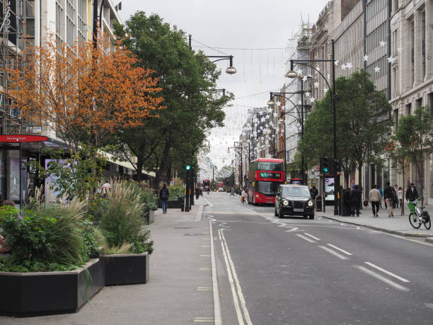 London, Uk - Circa October 2022: People in Oxford Street
