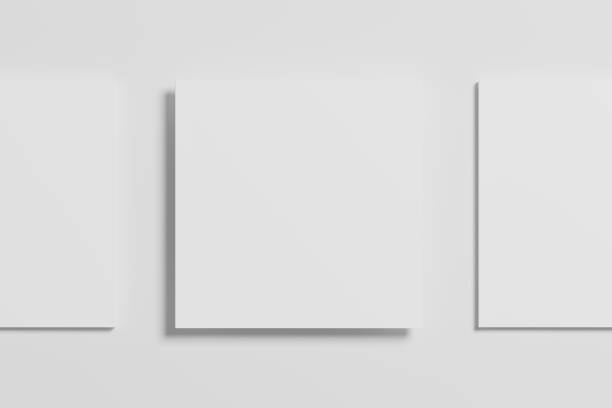 istock Square Magazine Brochure 3D Rendering White Blank Mockup 1434384881