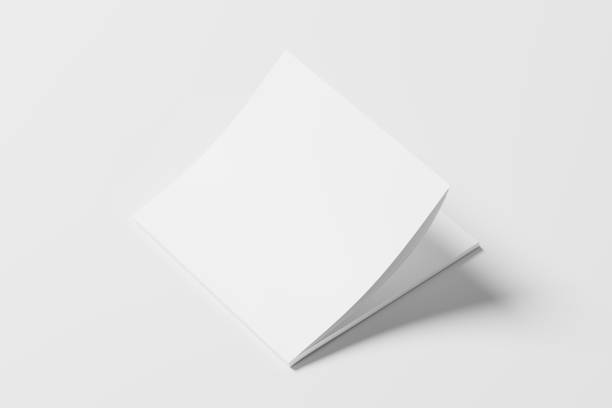 istock Square Magazine Brochure 3D Rendering White Blank Mockup 1434384920