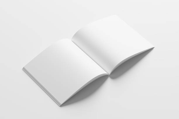 istock Square Magazine Brochure 3D Rendering White Blank Mockup 1434384937