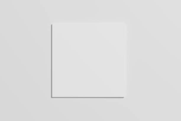 istock Square Magazine Brochure 3D Rendering White Blank Mockup 1434384953