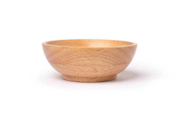 istock Empty wooden bowl isolated on white 1434385175