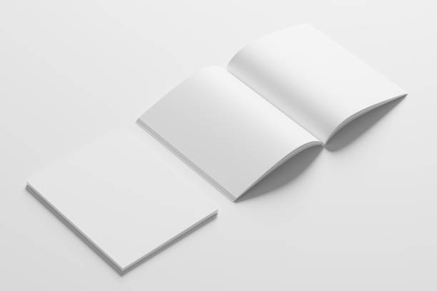 istock US Letter Size Magazine Brochure 3D Rendering White Blank Mockup 1434385482