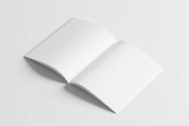 istock US Letter Size Magazine Brochure 3D Rendering White Blank Mockup 1434385484