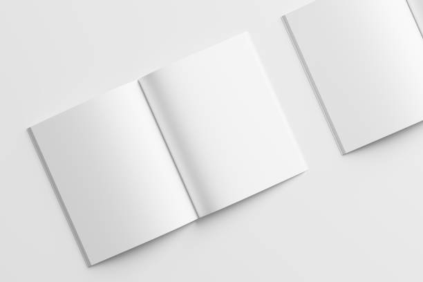 istock US Letter Size Magazine Brochure 3D Rendering White Blank Mockup 1434385514