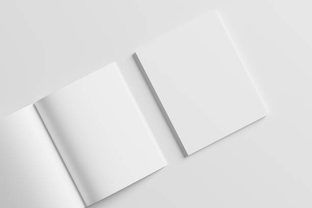 istock US Letter Size Magazine Brochure 3D Rendering White Blank Mockup 1434385523