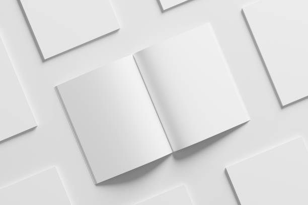 istock US Letter Size Magazine Brochure 3D Rendering White Blank Mockup 1434385546