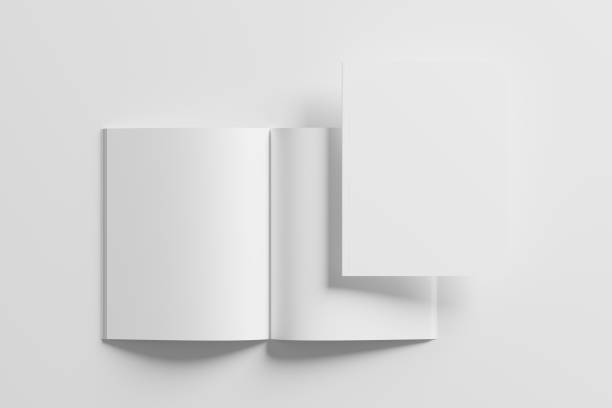 istock US Letter Size Magazine Brochure 3D Rendering White Blank Mockup 1434385552