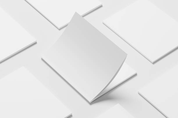 istock US Letter Size Magazine Brochure 3D Rendering White Blank Mockup 1434385627