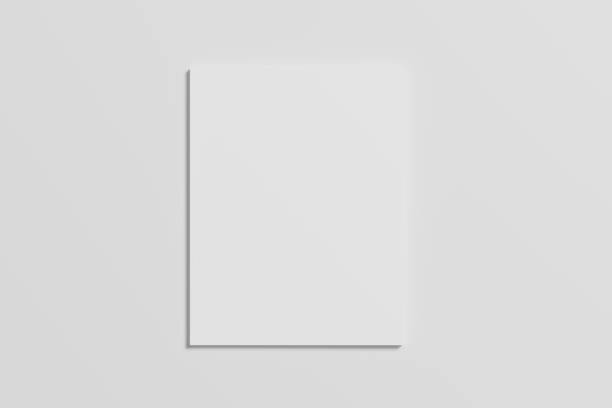 istock US Letter Size Magazine Brochure 3D Rendering White Blank Mockup 1434385635