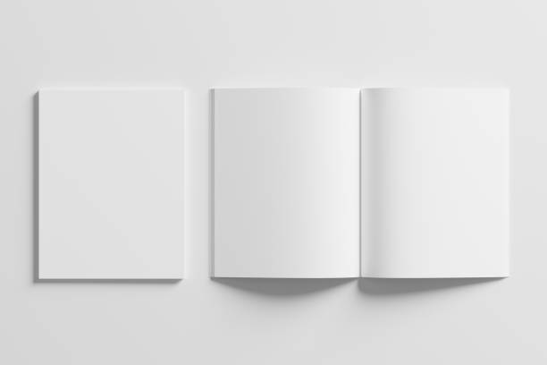 istock US Letter Size Magazine Brochure 3D Rendering White Blank Mockup 1434385642
