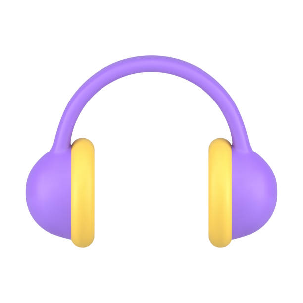 istock Musical DJ party purple headphones stereo audio sound broadcasting electronic device 3d icon vector 1434389552