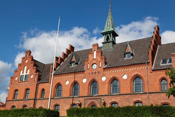 istock Historic old town hall facade in downtown Hilerod, Denmark 1434389721