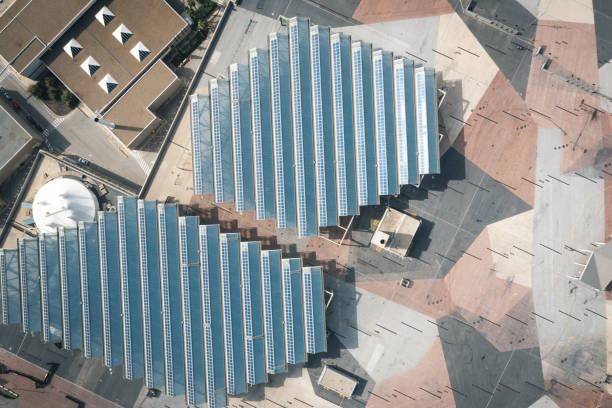 Solar Power Plant in modern city