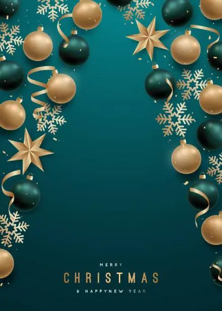 Vector illustration of Frame in form of Christmas tree.