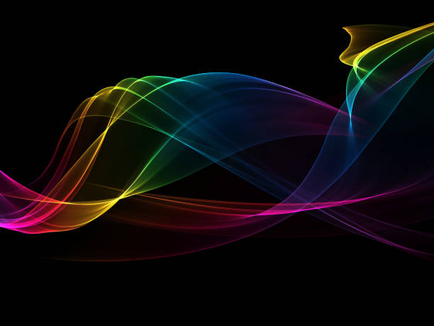istock Abstract wallpaper design with rainbow coloured waves 1434392060