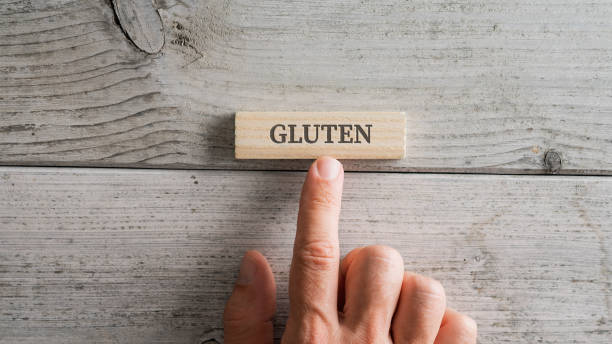 istock Wooden peg with a Gluten sign on it 1434392075