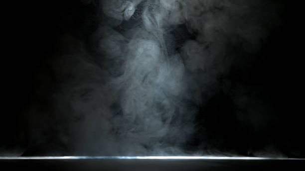 Neon atmospheric smoke, abstract background. stock photo