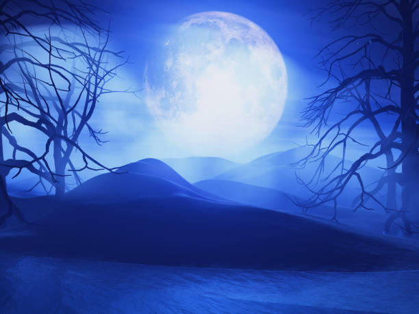 istock 3D spooky Halloween moonlit landscape 1434393744
