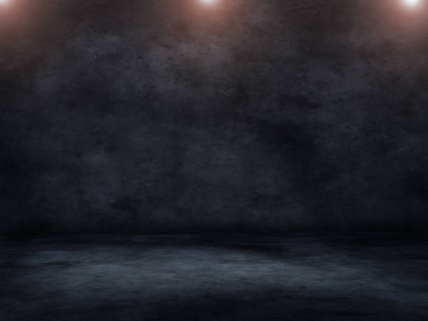 istock 3D grunge concrete interior with spotlights 1434393893