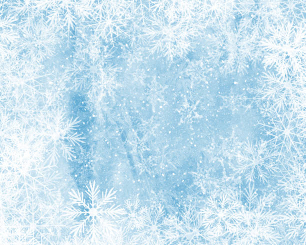 istock Christmas background with snowflake border 1434394218