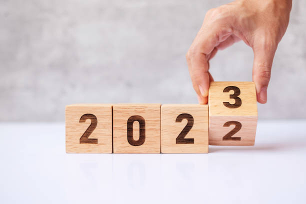istock hand flip 2022 to 2023 block. goal, Resolution, strategy, plan,, motivation, reboot, forecast, change, countdown and New Year holiday concepts 1434400259