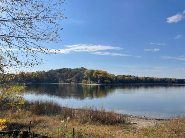 istock dry  beach with blue skies in fall 1434403597